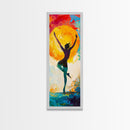 Sunset Dance Painting Canvas Print Boho Art Vibrant Sunset Colors Vertical Artwork Coastal Cowgirl Wall Art Gift Idea