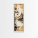 Tranquil Mountain Landscape Canvas Print Rustic Wall Art Serene Minimalist Decor Asian-Inspired Nature Artwork Zen Framed Piece