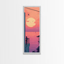 Pastel Sunset Balcony Canvas Print Pink Orange Wall Art Coastal Cowgirl Art Bedroom or Living Room Farmhouse Decor Unique Piece
