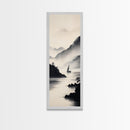 Sailboat Reflection Framed Canvas Print Nautical Painting Coastal Decor Minimalist Art Seascape Wall Art Bedroom or Living Room Piece