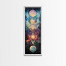 Galactic Chakra Canvas Print With Sacred Geometry Art, Wabi Sabi Inspired, And Therapy Art For Bedroom Or Meditation Spaces