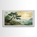 Mountain Landscape Pine Tree Canvas Print Nature Art Zen Wall Art Rustic Decor Horizontal Artwork Bedroom Above Couch Wall Art