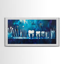 Modern Dental Art Framed Canvas Print, Dental Office Decor, Blue and Green Wall Art, Coastal Wall Art, Guest Room Art, Vertical Wall Art