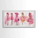 Fashion Sketch Canvas Print Pink Wall Art Whimsical Decor Fashionista Gift Idea Artistic Living Room Accent Modern Feminine Aesthetic