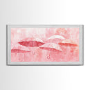 Umbrella Art Canvas Print, Light Pink Wall Art, Minimalist Decor Piece, Coastal Cowgirl Home Accent, Whimsical Abstract Art Gift Idea