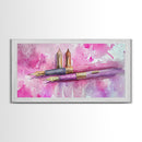 Elegant Fountain Pen Canvas Print | Pink Abstract Art | Stationery Inspired Wall Art | Unique Study Room Decor | Framed Office Art