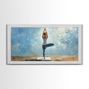 Yoga Tree Pose Canvas Print Zen Serenity Wall Art Minimalist Living Room Neutral Modern Home Decor Therapy Art Unique Gift Idea