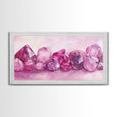Gemstone Painting Canvas Print - Pink Abstract Art Minimalist Gemstone Painting Coastal Decor Feminine Gift Idea Wall Ar