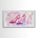 Glamorous Pink High Heels Canvas Print, Fashion Art, Whimsical Room Decor, Light Pink Wall Art, Feminine and Stylish Bedroom Art