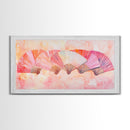 Fan Arrangement Canvas Print | Moroccan Wall Art, Chinoiserie Wall Art, Wabi Sabi Art, Light Pink Decor, Extra Wide Wall Art, Above Sofa Art