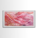 Sheer Pink Fabric Abstract Painting as Light Pink Wall Art Aesthetic on Framed Canvas Print, Modern Bedroom or Living Room Accent