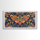 Mystical Butterfly Mandala Framed Canvas Print, Whimsical Art Decor, Colorful Bohemian Wall Art, Sacred Geometry, Dreamy Bedroom Art