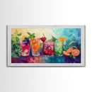 Refreshing Summer Drinks Canvas Print, Vibrant Foodie Kitchen Art, Colorful Beverage Wall Art, Dining Room Decor, Cocktail Party Art