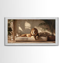 Majestic Lion Portrait Framed Canvas Print, Wild Safari Wall Art, African Animal Painting, Living Room Rustic Decor, Regal Wildlife Art
