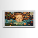 Surreal Dreamscape Framed Canvas Print Whimsical Art Featuring Floral Fantasy Unique Gift Idea Bedroom Wall Art Boho Inspired Artwork