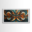 Butterfly Abstract Framed Canvas Print, Geometric Wall Art Moody Modern Decor, Sacred Geometry Artwork Idea Horizontal Living Room Design