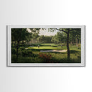 Green Golf Landscape Canvas Print Panoramic Rustic Decor Above Sofa Art Horizontal Artwork Gift Idea Living Room Wall Art
