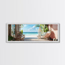 Oceanic Retreat Canvas Print Coastal Decor Nautical Seascape Painting Minimalist Zen Wall Art Relaxing Bedroom Horizontal Artwork