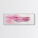 Pink Brushes Art Canvas Print with Geometric Design, Light Pink Wall Art Perfect Above Sofa or Dorm Room, Wabi Sabi Inspired Decor