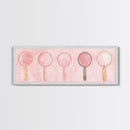 Minimalist Mirrors Framed Canvas Print Light Pink Wall Art Geometric Art Whimsical Art Modern Bedroom Decor Skinny Wall Art