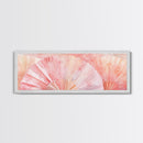 Framed Canvas Print Light Pink Abstract Fan Art Coastal Cowgirl Wall Art Minimalist Rustic Decor Living Room Art Horizontal Painting