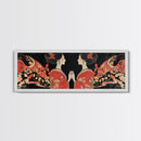 Elegant Geisha Framed Canvas Print Chinoiserie Art Nouveau Print Japanese Zen Art Gift Idea for Her Bedroom Living Room Wall Decor