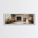 Framed Canvas Print Cozy Farmhouse Art Rustic Decor Wicker Charm Living Room Above Sofa Wall Art Warm Tones Gift Idea