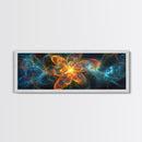 Fiery Blossom Framed Canvas Print Blossom Painting Artwork Nature-Inspired Wall Art Living Room Horizontal Decor