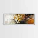 Bold Leopard Framed Canvas Print - Vibrant Wildcat Painting, Moody Jungle Art, Safari Wall Decor, Animal Gift Idea For Her, Bedroom Art