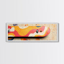 Vibrant Pop Art Skateboard Canvas Print - Abstract Graffiti Wall Art, Retro Colorful Teen Room Decor, Urban Bedroom Accent Piece