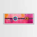 Pink Geometric Abstract Canvas Print Modern Wall Art Whimsical Boho Design Minimalist Art Long Narrow Extra Wide Statement Piece
