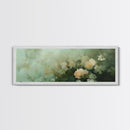 Soft Pastel Roses Framed Canvas Print – Rose Painting, Light Pink Wall Art, Rustic Wall Art, Minimalist Art, Guest Room Art