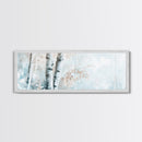 Birch Tree Art Framed Canvas Print, Neutral Landscape Painting Autumn Decor, Rustic Minimalist Wall Art Gift Idea Above Bed Design
