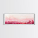 Light Pink Canvas Print Abstract Landscape Painting Horizontal Pastel Minimalist Boho Living Room Art Wabi Sabi Modern Wall Decor