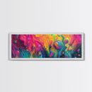 Abstract Swirl Framed Canvas Print Vibrant Colors Whimsical Art Modern Painting Lively Wall Art Guest Room Decor