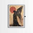 Dark Angel Silhouette Canvas Print Gothic Angel Art Prints Moody Abstract Artwork Dark Romance Wall Art Unique Gift Idea