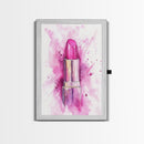 Pink Lipstick Canvas Print Whimsical Art Pink Abstract Artwork Living Room Wall Art Wabi Sabi Painting Light Pink Dorm Decor