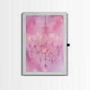 Elegant Pink Chandelier Canvas Print | Romantic Light Wall Art | Rustic Wall Decor | Bedroom Accent | Above Sofa Art | Farmhouse Vibe