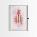 Radiant Pink Lipstick Canvas Print | Feminine Wall Art | Makeup Lover Decor | Modern Minimalist Art | Bathroom Accent | Gift Idea Her