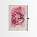 Vibrant gemstone bracelet painting with framed canvas print, gemstone painting, pink abstract art, moody art, living room decor