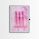 Light Pink Lipstick Trio Canvas Print, Whimsical Art, Makeup Wall Art, Pink Abstract Art, Feminine Decor, Bedroom Art, Gift Idea for Her