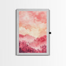 Pink Mountain Sunset Canvas Print, Landscape Painting, Smoky Mountain Art, Pink Orange Wall Art, Bedroom Art, Artistic Decor, Living Room Art