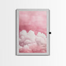 Dreamy Pink Clouds Canvas Print Light and Airy Minimalist Art Above Bed Wall Art Guest Room Decor Rustic Aesthetic Fall Accent Gift