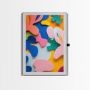 Bold Abstract Organic Shapes Canvas Print, Contemporary Chinoiserie Wall Art, Vibrant Boho and Minimalist Design for Modern Spaces