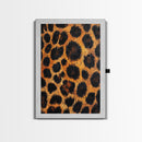 Leopard Wall Art Framed Canvas Print, Animal Print Rustic Decor, Bedroom Art, Skinny Tall Wall Art, Farmhouse Living Room Art