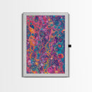 Psychedelic Swirls Abstract Framed Canvas Print Colorful Moody Art Sacred Geometry Wall Art Living Room Boho Decor