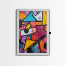Bold Graffiti Framed Canvas Print, Urban Street Art Style Wall Decor, Moody Abstract Art, Gift Idea for Him, Living Room Wall Art
