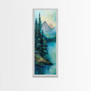Landscape  Lake, nature oil painting, framed canvas print, landscape painting, lake Tahoe art, moody art, tall narrow art