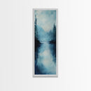 Misty Lake, Moody Landscape, Pine Tree Art, Foggy Forest Painting, Smoky Mountain Art, Christmas, Framed Canvas Print