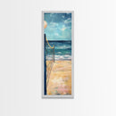 Volleyball Net, Seaside Sport, Nautical Wall Art, Beach House Art, Coastal Decor, Living Room Art, Framed Canvas Print, Extra Wide Art